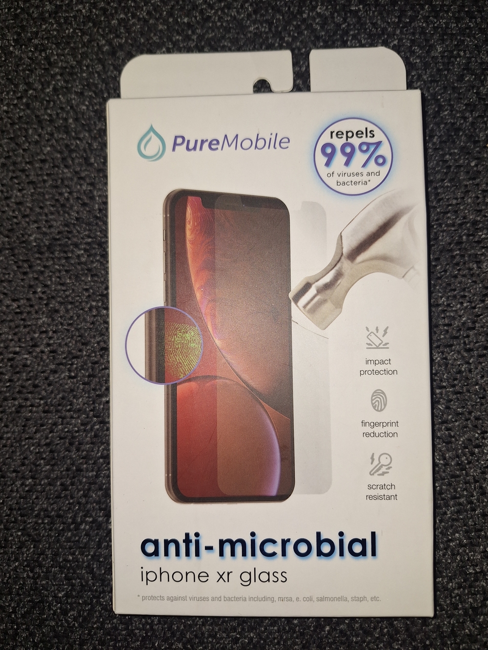 Anti-Microbial iPhone XR Glass Screen Protector - Clear